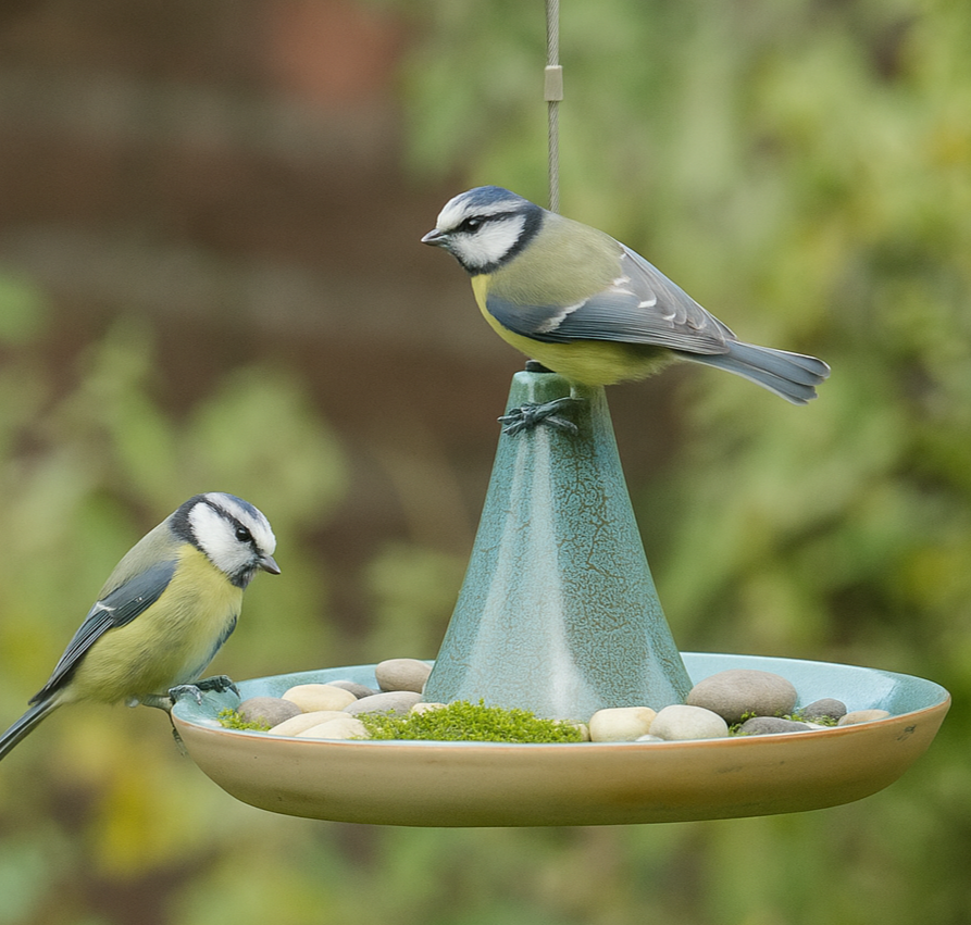 Child smiles while presenting the assembled nest box building kit