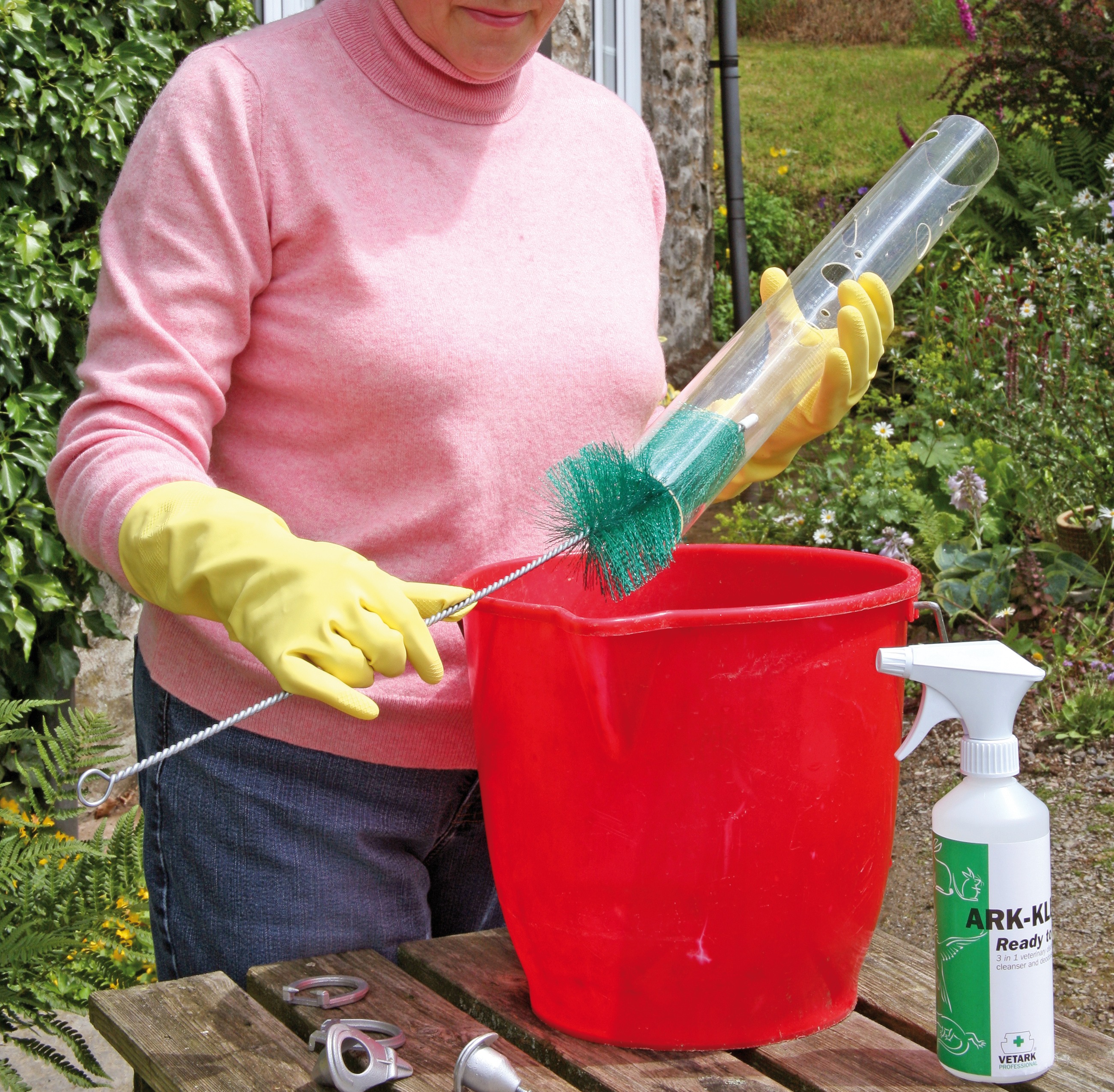 A nest box with snow on the roof